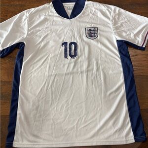 Soccer Football Jersey #10 White Navy Crest Bellingham 3xl